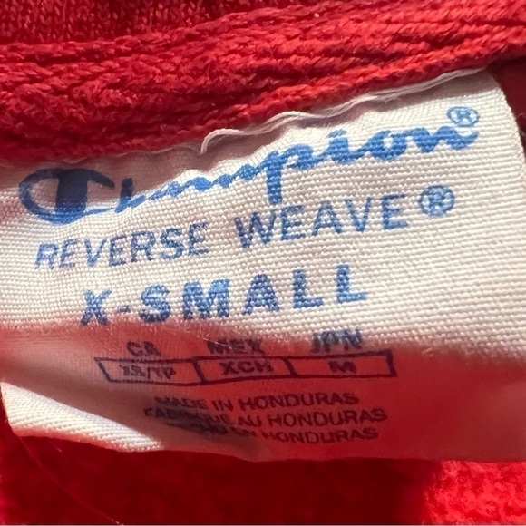 CHAMPION Reverse Weave Red Hoodie, Lady’s XS, Preloved - Picture 5 of 5